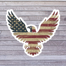 Eagle Sticker Vinyl Decal American Flag Bald Eagle Patriotic Freedom USA