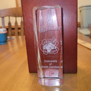 UNC Tarheels Glass Crystal 3D Laser Etched 6” Paperweight Tarheels Heavy 