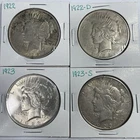 1922 1922-D 1923 1923-S Peace Dollar Lot of 4