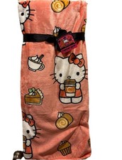 NWT Hello Kitty 2025 Fall Halloween Pumpkin Spice Treats Throw Blanket 60x70
