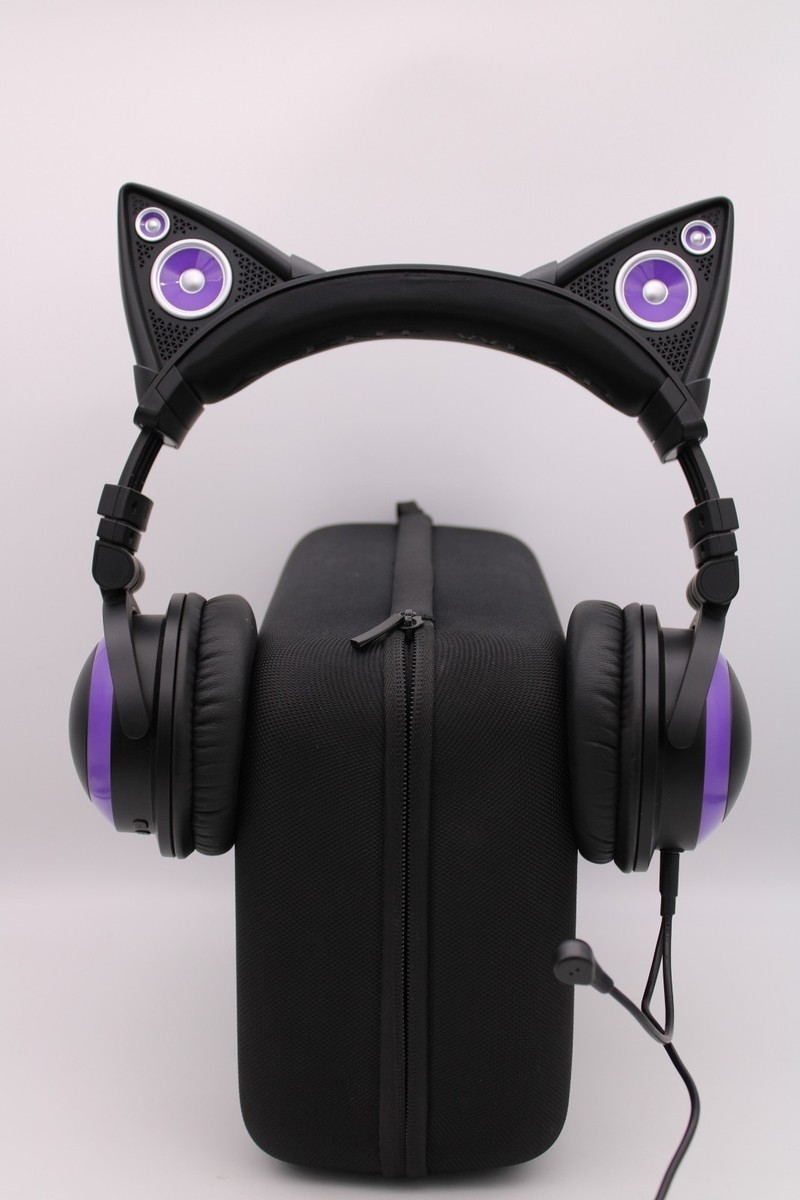 Brookstone Purple Cat Ear Headphones (Original Case, Mic