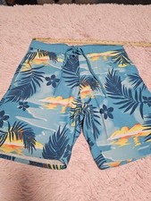 Burnside Blue Board Shorts UNLINED Men  s size 32 Beach Pool Beach