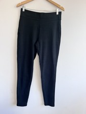 Lands End Serious Sweats Black Leggings Fleece Lined Size UK Medium