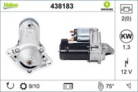 Valeo 438183 Anlasser Starter FüR Bedford Chevrolet Daewoo Passend FüR Fiat OPE