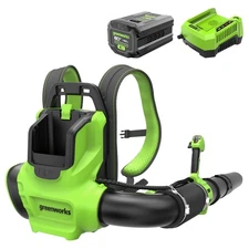 Greenworks 80V 750CFM Backpack Leaf Blower with 4Ah Battery and 4A Rapid Charger