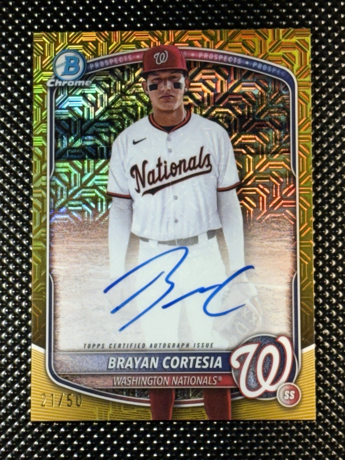 2025 Bowman Chrome Brayan Cortesia 1st Bowman Gold Auto /50 Nationals