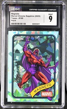 2025 TOPPS CHROME MARVEL SAPPHIRE #169 MAGNETO /75 AQUA CGC 9