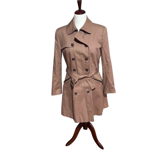 ASOS Classic Balletcore Flounce Hem Trench Coat Belted Jacket with Zippers|Sz 10