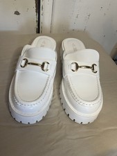 Dream Pairs White Mule Chunky Heel Size 7