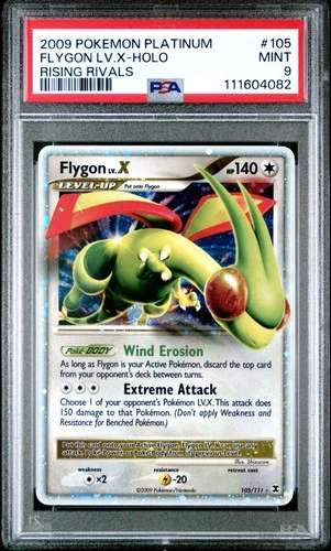 2009 POKEMON PLATINUM RISING RIVALS #105 FLYGON LV.X-HOLO PSA 9