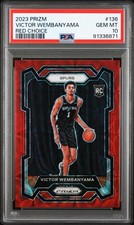 2023-24 PANINI PRIZM CHOICE RED VICTOR WEMBANYAMA #136 /88 ROOKIE PSA 10 SPURS