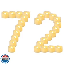 Yakpo 72 Pack 1.5" x 1.2" Tea Lights Candles Battery Operated, Flameless Flic