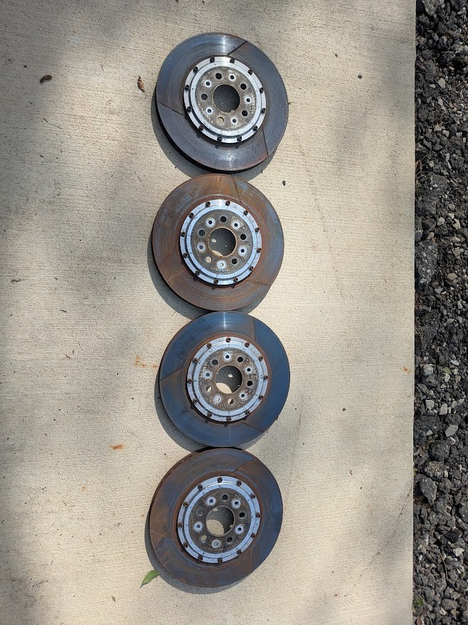 Set of 4 13" Slotted Brake Rotors Two Piece 12 bolt for Ferrari 360? - USED - CH