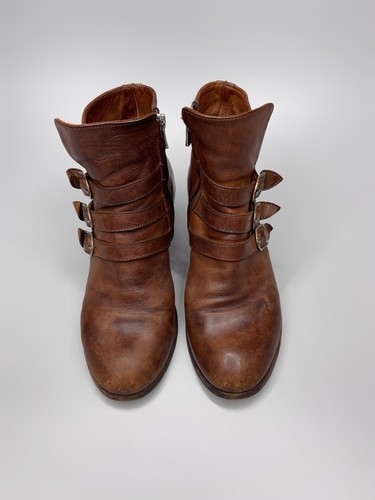Officine Creative Ankle Leather Brown Zip Boots Women Size 36 - Picture 3 of 12