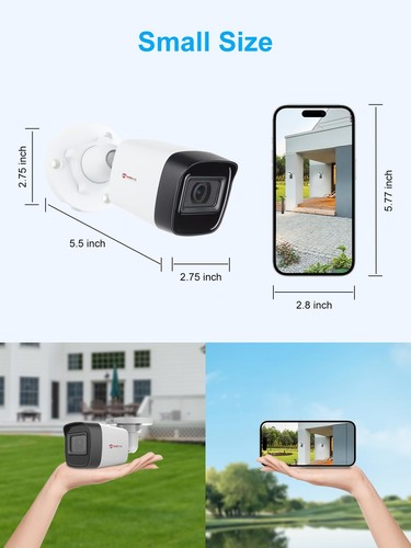 5MP Analog CCTV Camera, Wired Security Camera Outdoor, 4-in-1 (TVI/AHD/CVI/CV... - Picture 6 of 9
