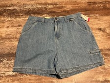 Vintage Bill Blass Cargo Jean Shorts Womens 12 Blue Denim Light wash NEW
