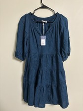 Universal Thread Mini Dress Tiered Puff Sleeve Knee Length Size Small Babydoll
