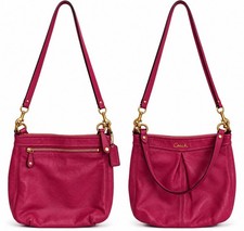 Coach Magenta Ashley Satchel Pink Leather Shoulder Bag Purse With Gold Hardware