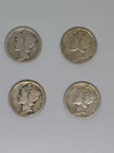 Mercury Dimes (Lot Of 4) | 1923 1929 1940 1943 | 90% Silver