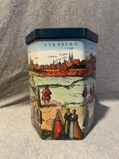 Vintage E Otto Schmidt Germany Nurnberger Lebkuchen Hexagonal Cookie Tin