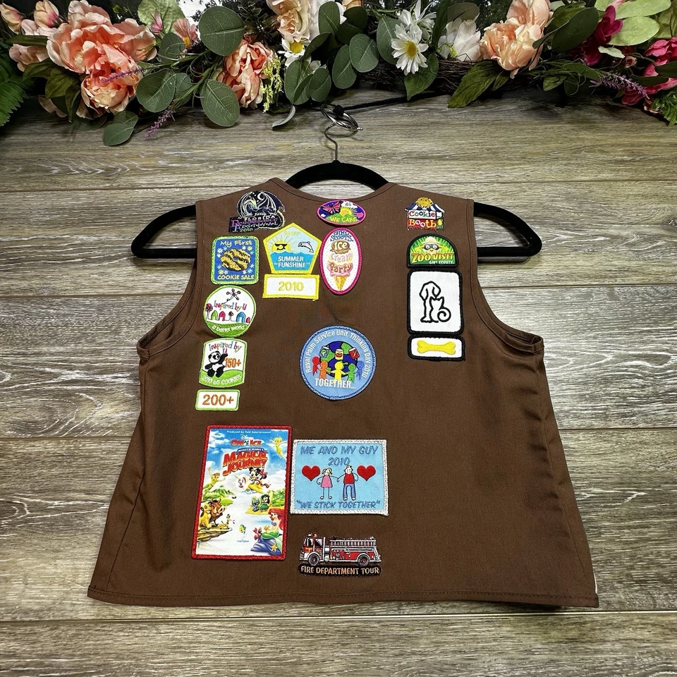 Vintage Girl Scouts Brownie Vest Size Small 7-8 Attached Patches South Florida - Image 2 of 4