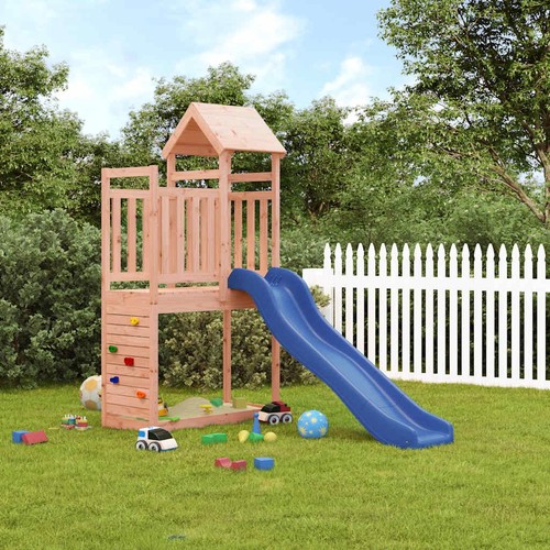 Playhouse with Slide Rockwall Outdoor Play Wooden Playground Equipment vidaXL - Picture 1 of 11