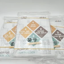 Acrylic Sign Holder 8.5 x 11 T Shaped Double Sides Table Top Pack of 6 Display
