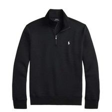 Image of Polo Ralph Lauren Double-Knit Quarter-Zip Pullover Black