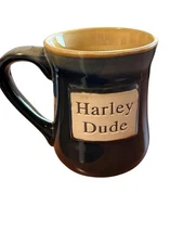 Tumbleweed Pottery Harley Dude Mug Larger Size Blue Tan 5 In