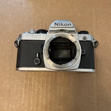 Nikon FM Silver Film Camera Body Vintage 80’s Untested For Parts Or Repair