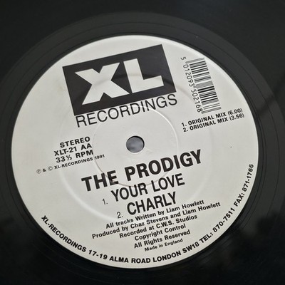 the prodigy Charley/your love xl recordings 1991 pressing 