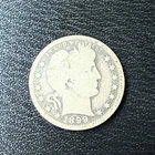 1899 25c Silver Barber Quarter Dollar US Coin