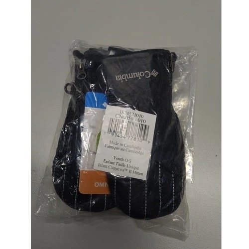 Columbia Infant Black Chippewa II Mitten w/ Side Zipper One Size Insulated NWT - Image 2 of 3