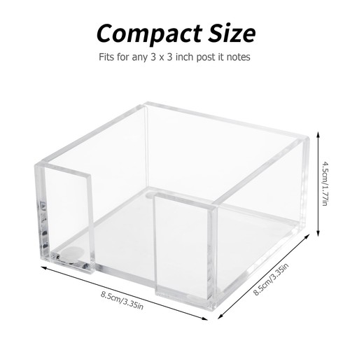 3x3 Zoll Klar Acryl Haft Notizblock Halter Spender für Schlafsaal Zimmer Büro Schreibtisch - Bild 2 von 7