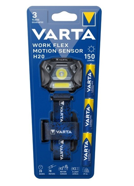 Varta Work Flex Headlight H20 18648 Motion Sensor Inkl. Batt. 3X Aaa-image