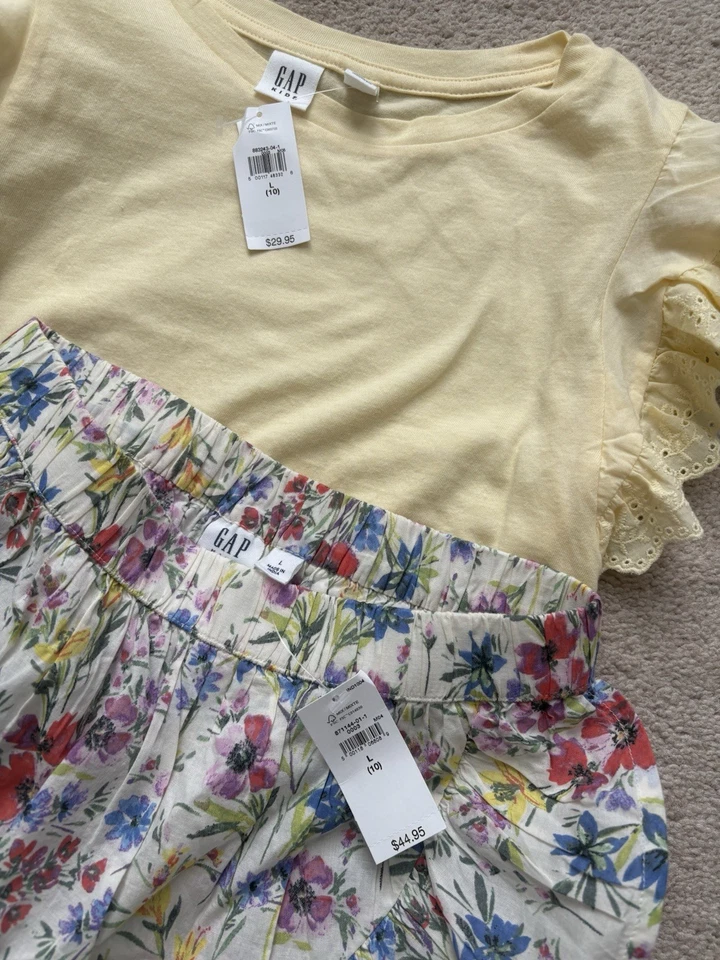 Conjunto de camisa e saia infantil Gap tamanho L/10 novo com etiquetas - Imagem 4 de 4