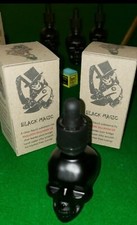 Black Magic Cue Bridge Hand Glide Invisible Chalk In Glass Skull Bottle 2oz NEW