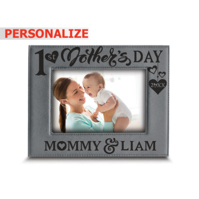 Bella Busta-Personalize First Mother's Day -Mommy and Me-Engraved Leather frame