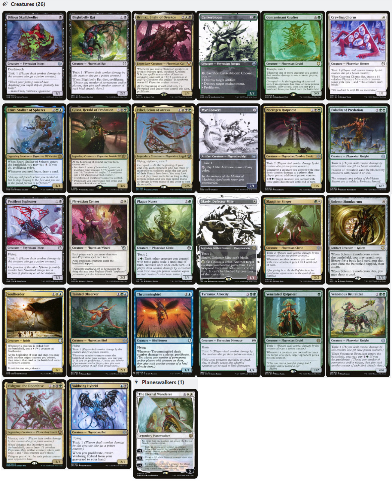 Atraxa, Grand Unifier PHYREXIAN INFECT PROLIFERATE Magic Custom