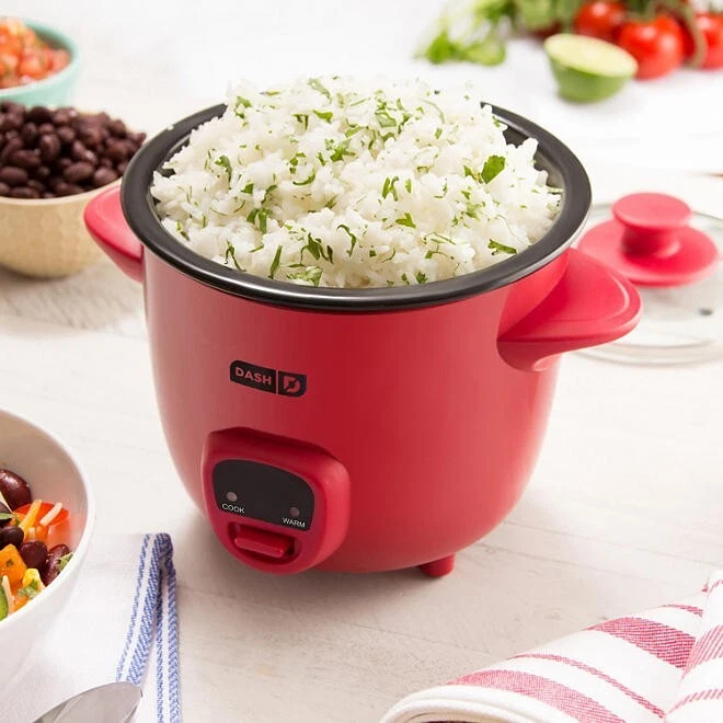 Dash Mini Rice Cooker with Keep Warm 2 Cup Red