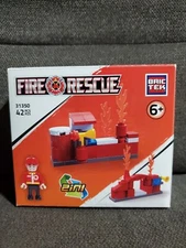 Bric Tek Toys 2 in 1 Fire Rescue With Fireman Set # 31350 (New In Box)