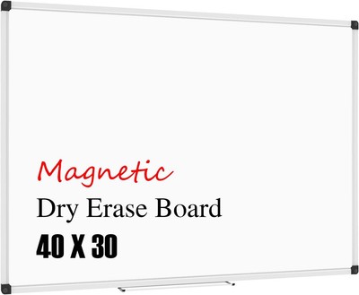 Magnetic Whiteboard 40 x 30 Inch, Dry Erase White Board for Wall