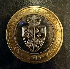 Rare 2013 Anniversary of the Golden Guinea £2 With Multiple Errors On BOTH Sides