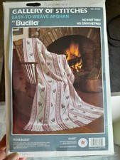 New Bucilla Gallery of Stitches Easy to Weave Afghan Kit Rosebuds Old stock