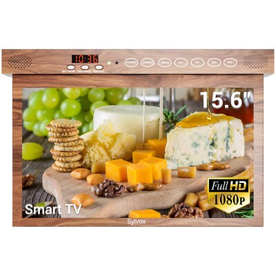 SYLVOX 15.6 inch  RV TV Under Cabinet TVKitchen TV 1080P Built-in Google Play