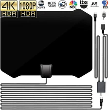 Clear HD TV Antenna with Amplifier Free Digital 4K 1080P Indoor Signal Booster