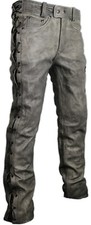 Schnür Lederhose Biker Jeans Bikerhose Vinta...