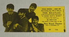 8/13/64 The Beatles Movie Concert Ticket Stub San Francisco Special Showing Film