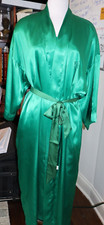 Vintage SET 2 Christian Dior Satin SM SZ Green Robe Gown Peignoir SAKS FIFTH AVE