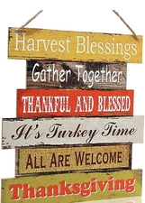 Fall Harvest Decorations Hanging Sign Autumn Thanksgiving Farmhouse Wooden Decor